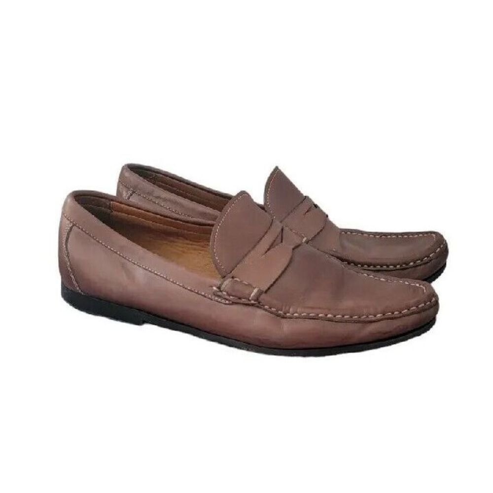 Peter Millar Mens Loafer Size 8.5 Leather Penny MS15F50 Brown